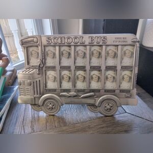 Pewter School Bus Photo Frame for grades